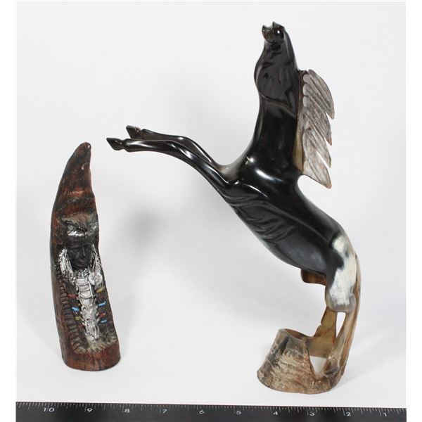 HORSE HANDMADE FROM BONE & NATIVE PIECE