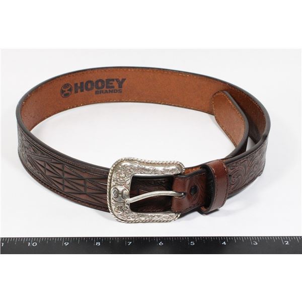HOOEY LEATHER BELT, SIZE 32