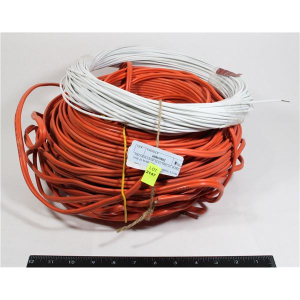 TWO ROLLS OF ELECTRICAL WIRE, ONE IS MARKED
