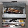 Image 1 : GALVANIZED METAL TOOL BOX WITH CONTENTS