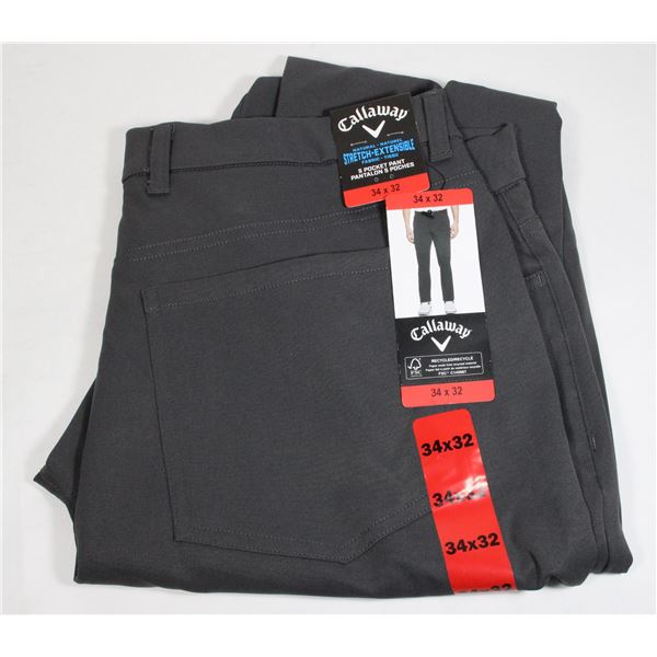 34X32 CALLAWAY BLACK PANTS NEW