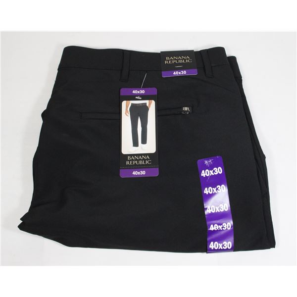 40X30 BANANA REPUBLIC DRESS PANTS BLACK NEW