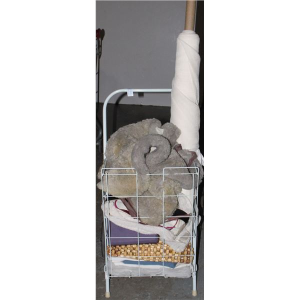 SHOPPING CART WITH VINTAGE SEAT COVERS,