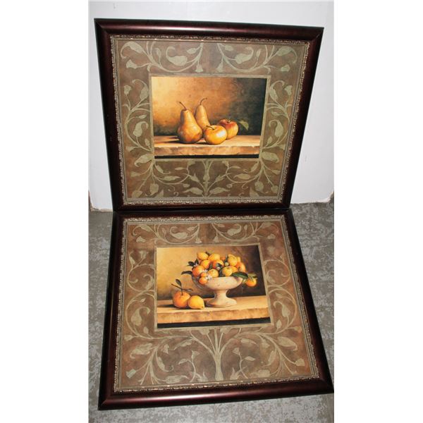 TWO LARGE FRAMED FRUIT PICTURES