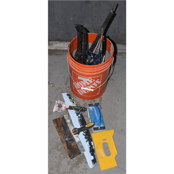 BUCKET OF MISC. CONCRETE TOOLS AND MORE!