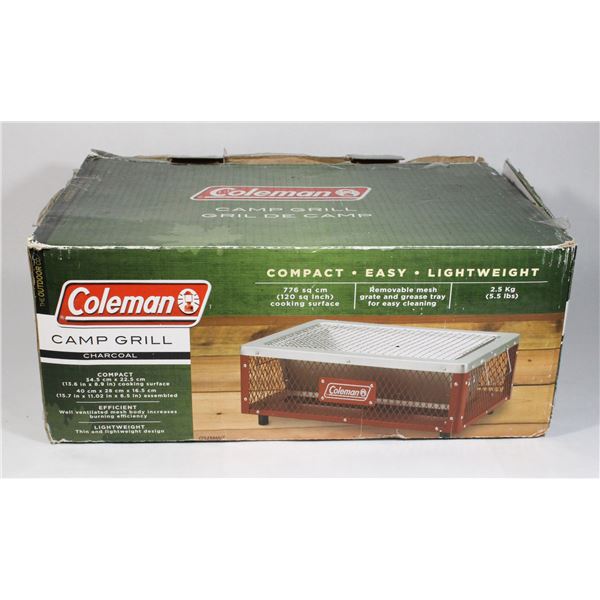 BRAND NEW OLD STOCK COLEMAN CAMP GRILL CHARCOAL