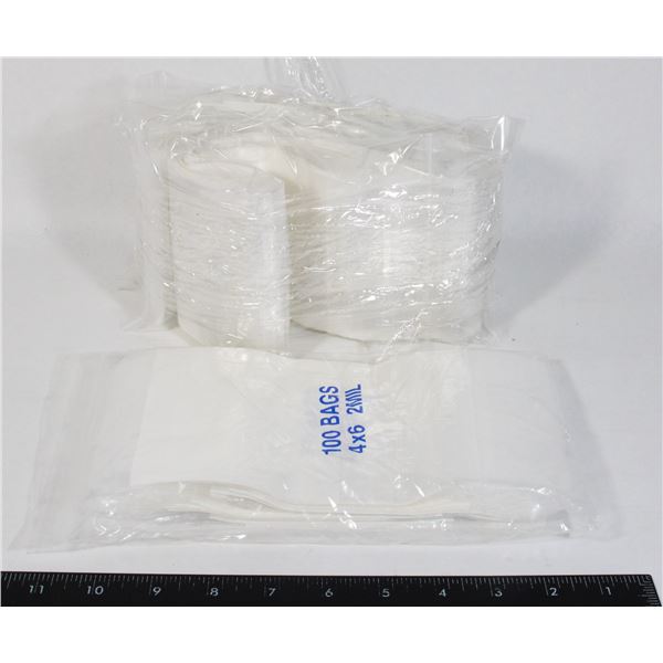 MINI BAGS 4'' X 6" FIVE PACKS  100 BAGS IN EACH