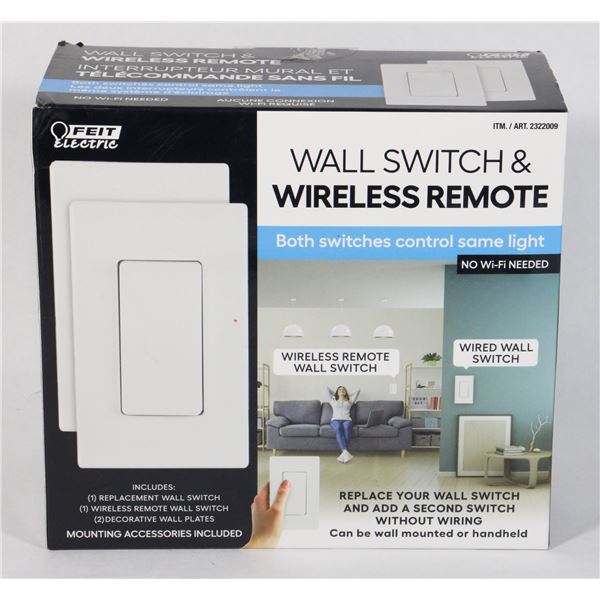 WALL SWITCH WIRELESS REMOTE INCLUDED