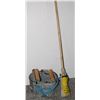 Image 1 : VINTAGE GALVANIZED MOP BUCKET WITH NEW MOP