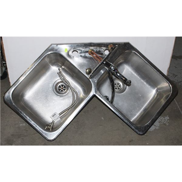 COMMERCIAL CORNER SINK WITH SOME PLUMBING