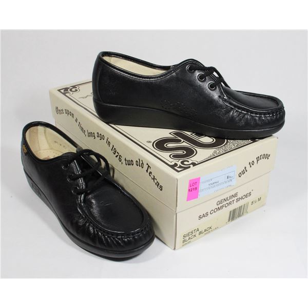NEW SIZE 5.5 M SAS SIESTA BLACK SHOES