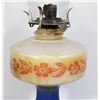 Image 2 : VINTAGE MULTICOLOUR OIL LAMP, FLORAL PATTERN