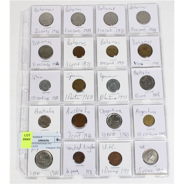 20 COINS 8 BAHAMAS NO DUPLICATES