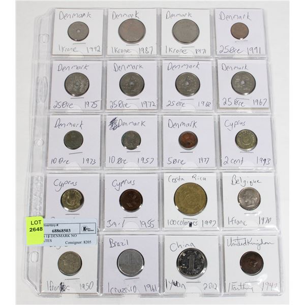 20 COINS 11 DENMARK NO DUPLICATES