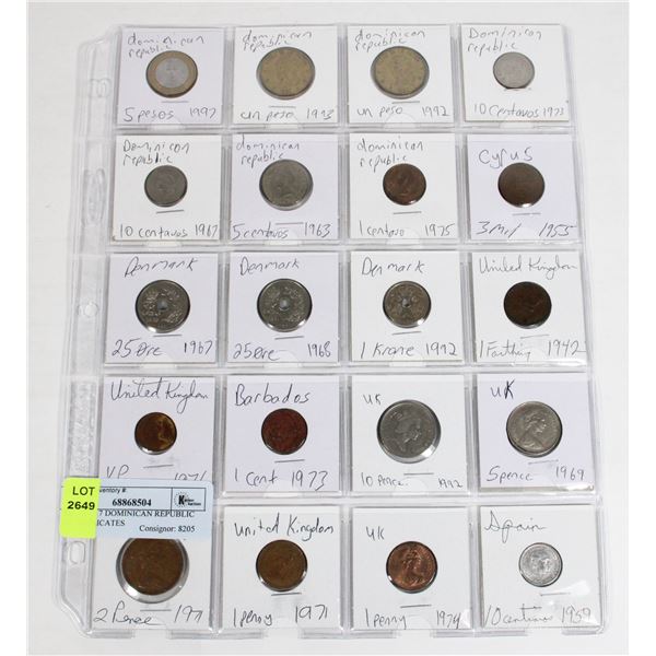 20 COINS 7 DOMINICAN REPUBLIC NO DUPLICATES
