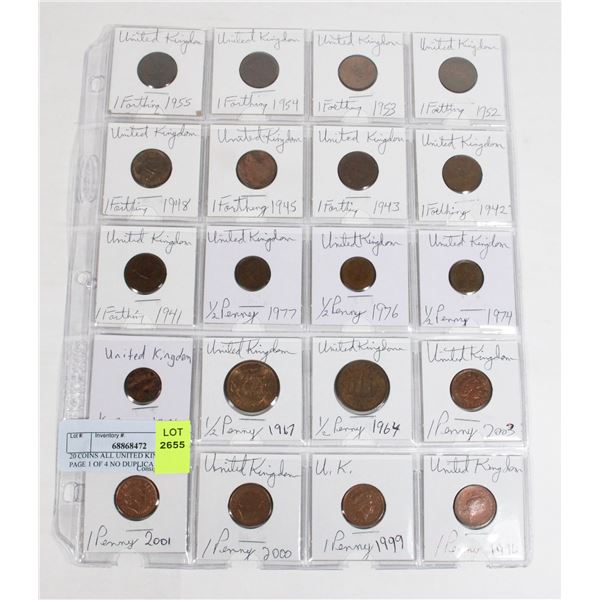 20 COINS ALL UNITED KINGDOM PAGE 1 OF 4 NO DUPLICA