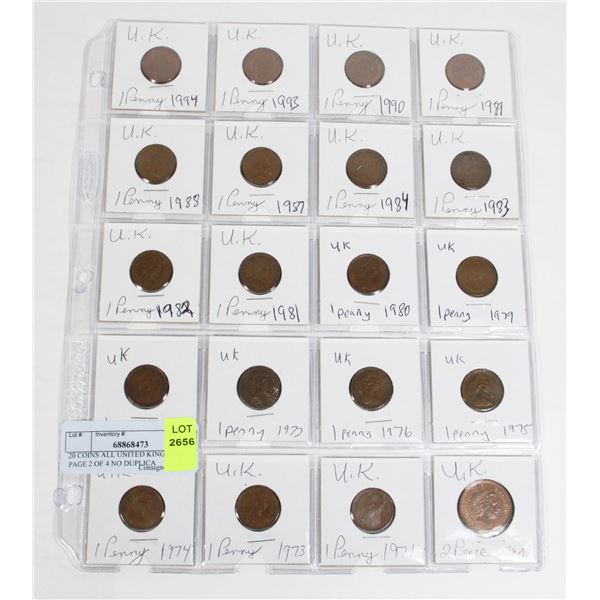 20 COINS ALL UNITED KINGDOM PAGE 2 OF 4 NO DUPLICA