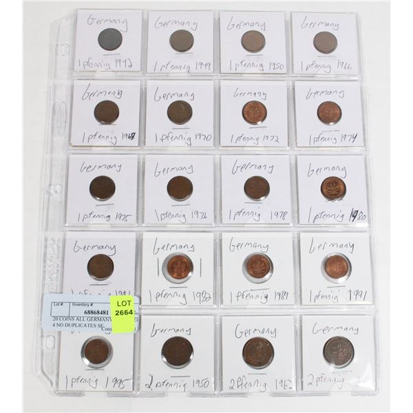 20 COINS ALL GERMANY  PAGE 1 OF 4 NO DUPLICATES SE