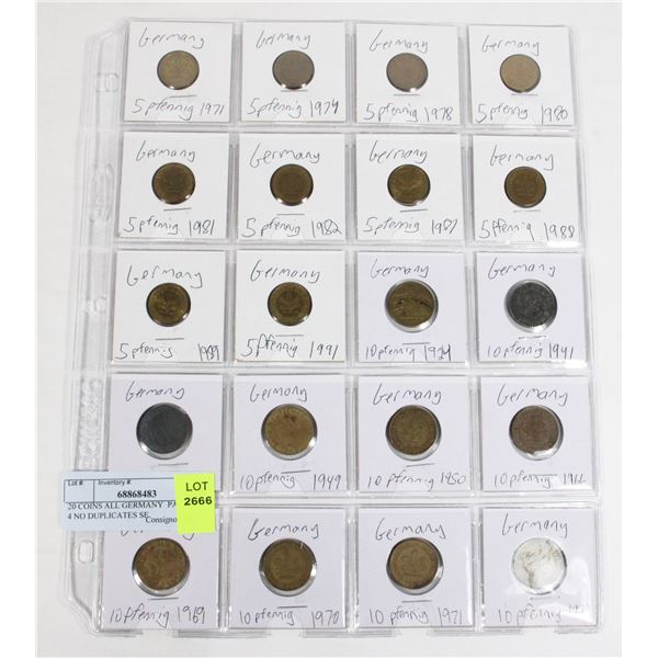 20 COINS ALL GERMANY  PAGE 3 OF 4 NO DUPLICATES SE