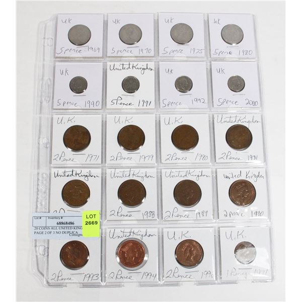 20 COINS ALL UNITED KINGDOM PAGE 2 OF 3 NO DUPLICA