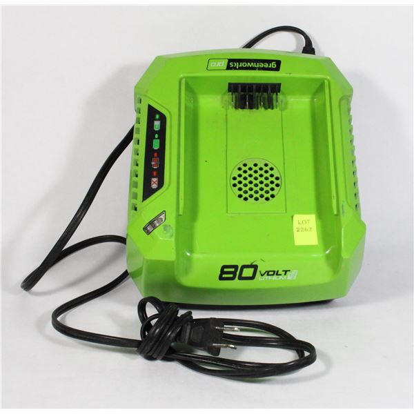 GREENWORKS 80V LITHIUM MAX CHARGER TESTED NEW