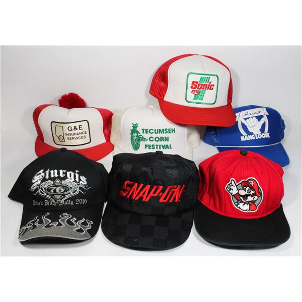 BUNDLE OF BASEBALL AND TRUCKER HATS