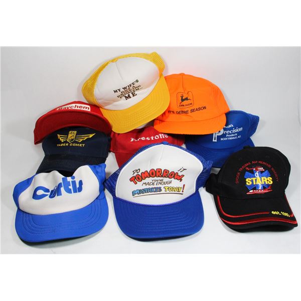 BUNDLE OF BASEBALL AND TRUCKER HATS