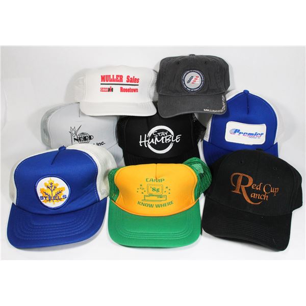 BUNDLE OF BASEBALL AND TRUCKER HATS