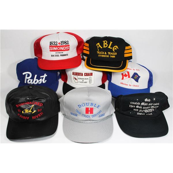 BUNDLE OF BASEBALL AND TRUCKER HATS