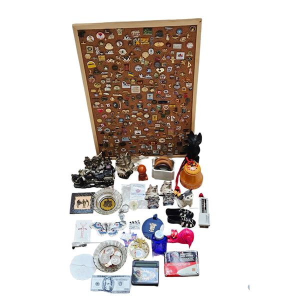 VINTAGE COLLECTIBLE & COLLECTORS PINS ON BOARD