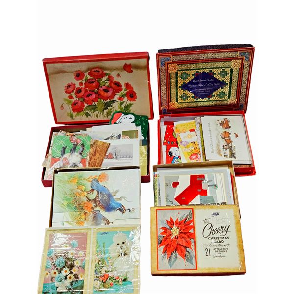 VINTAGE BOXES FULL OF VINTAGE CARDS