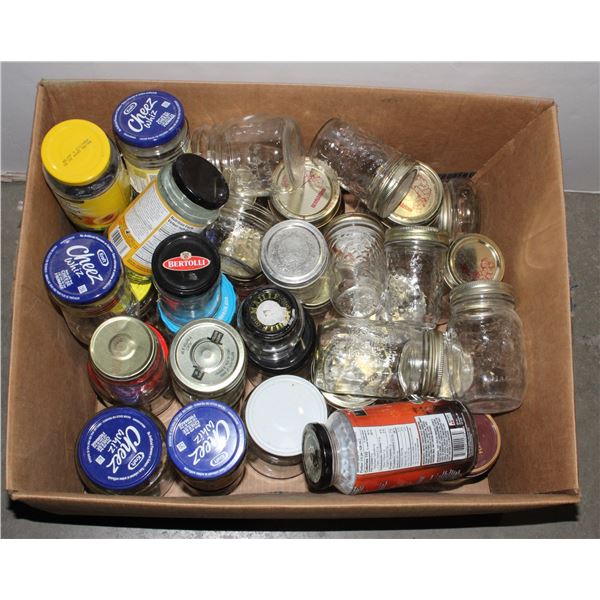 40 ASSORTED SIZE JARS FOR CANNING ECT