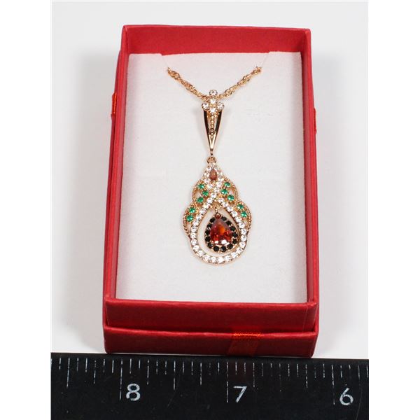 NEW GOLD TONE ETERNAL FLAME SYNTHETIC ZIRCON