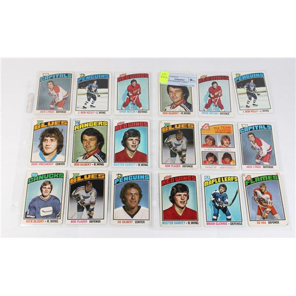 SHEET OF HOCKEY CARDS