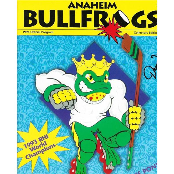 Anaheim Bullfrogs signed program