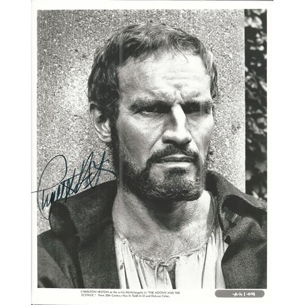 The Agony and the Ecstasy Charlton Heston Signed Movie Photo
