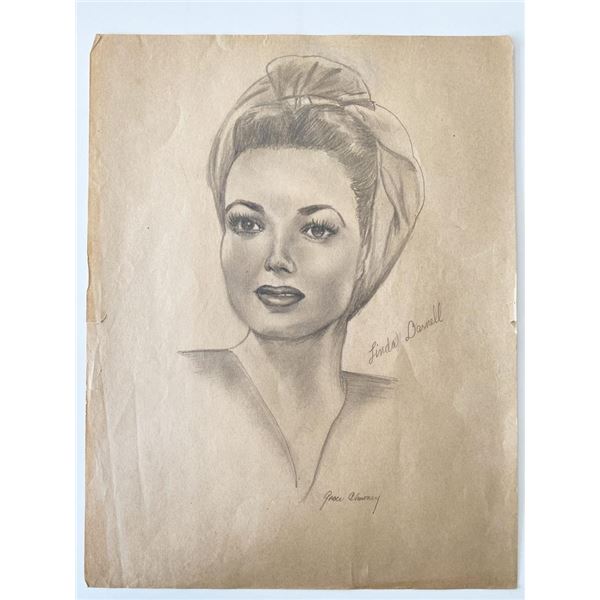 Linda Darnell Original Art by Grace Almoney