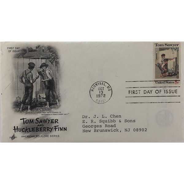 Tom Sawyer and Huckleberry Finn first day cover