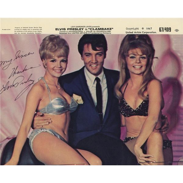 Clambake Elvis Presley signed movie photo