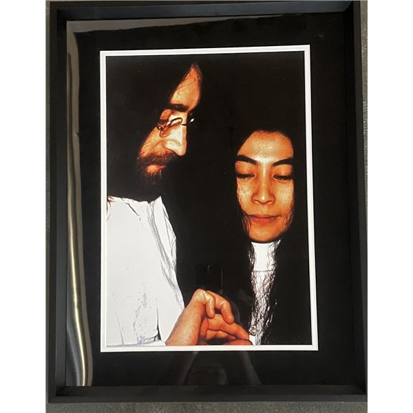 John Lennon Yoko Ono Framed original rock collection photo