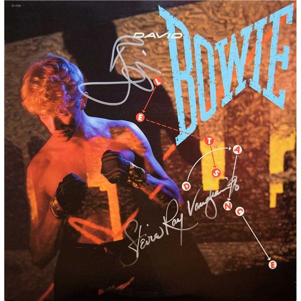 David Bowie & Stevie Ray Vaughan signed Let’s Dance album