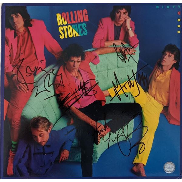 The Rolling Stones Dirty Work Signed Album. GFA Authenticated