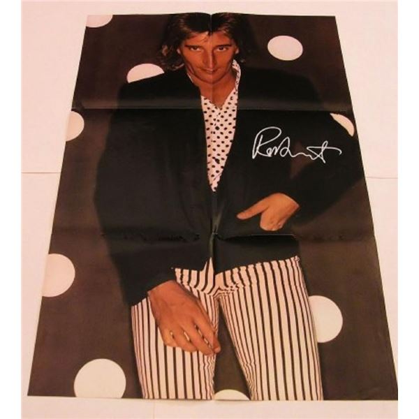 Rod Stewart signed "Greatest Hits" album insert poster