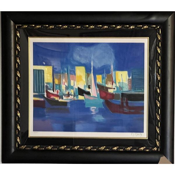 Unknown artist sailboat lithograph