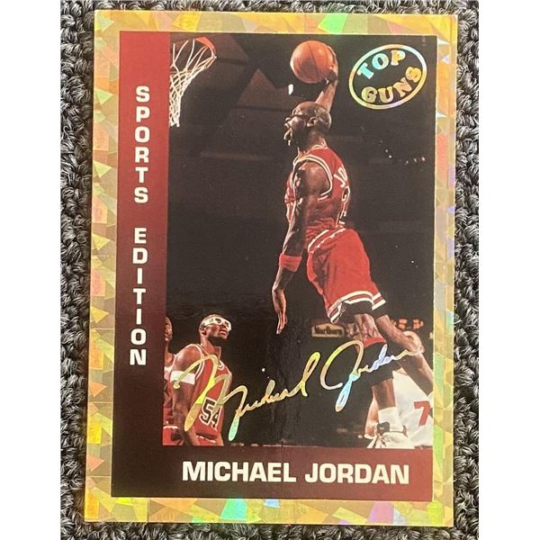 Michael Jordan, Top Guns facsimile signed Card
