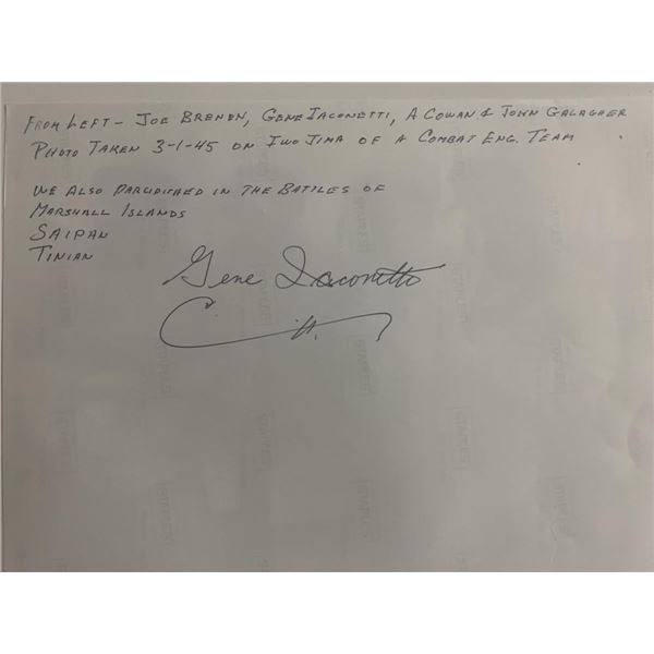 1945 Iwo Jima combat engineer team signed photo