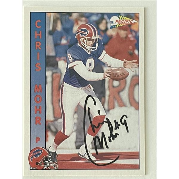Buffalo Bills Chris Mohr 1992 Pacific #342 signed card