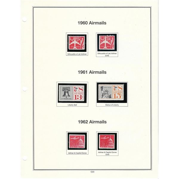 USA 1960-62 Airmails Stamp sheet C60 - C65