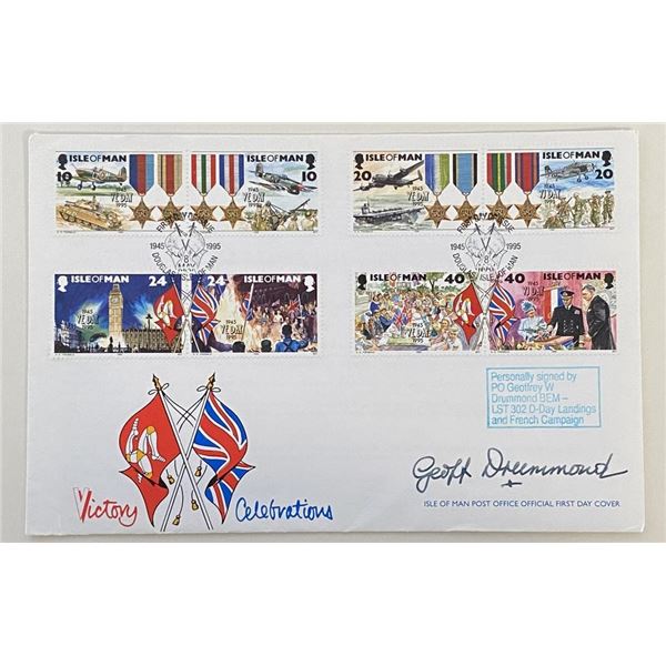 WWII Geoffrey W. Drummond signed Isle of Man first day cover