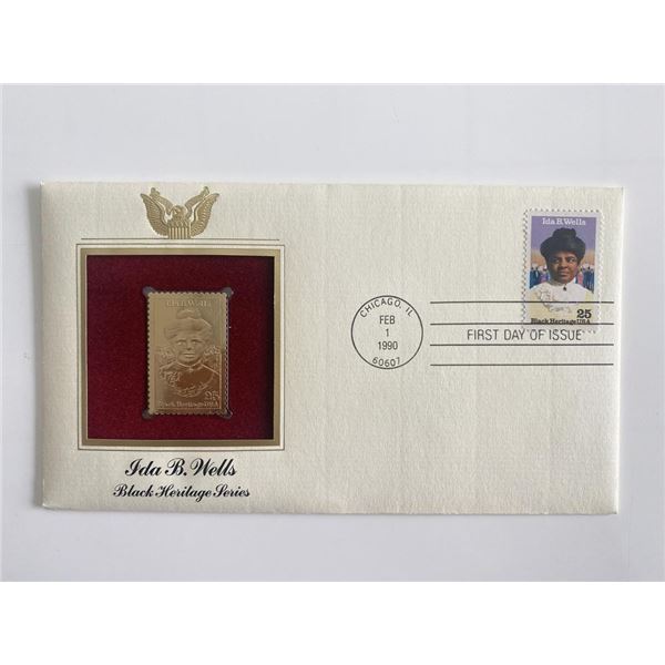 Ida B. Wells Black Heritage Series Gold Stamp Replica First Day Cover